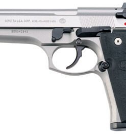 Beretta 92FS Inox Semi-Auto Pistol JS92F510, 9mm, 4.9 in, Hogue Rubber Grip Grip, Stainless Finish, 10 Rd, Made in USA